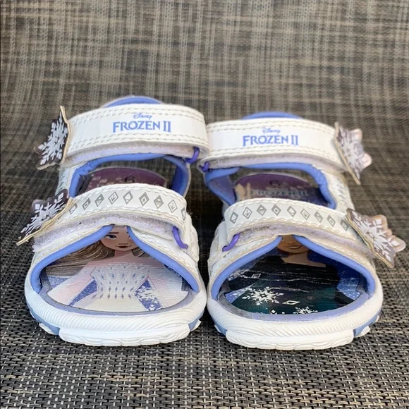 Disney Frozen 'Elsa and Anna Graphic' Double Strap Sandals Toddler size 6 - Picture 5 of 12